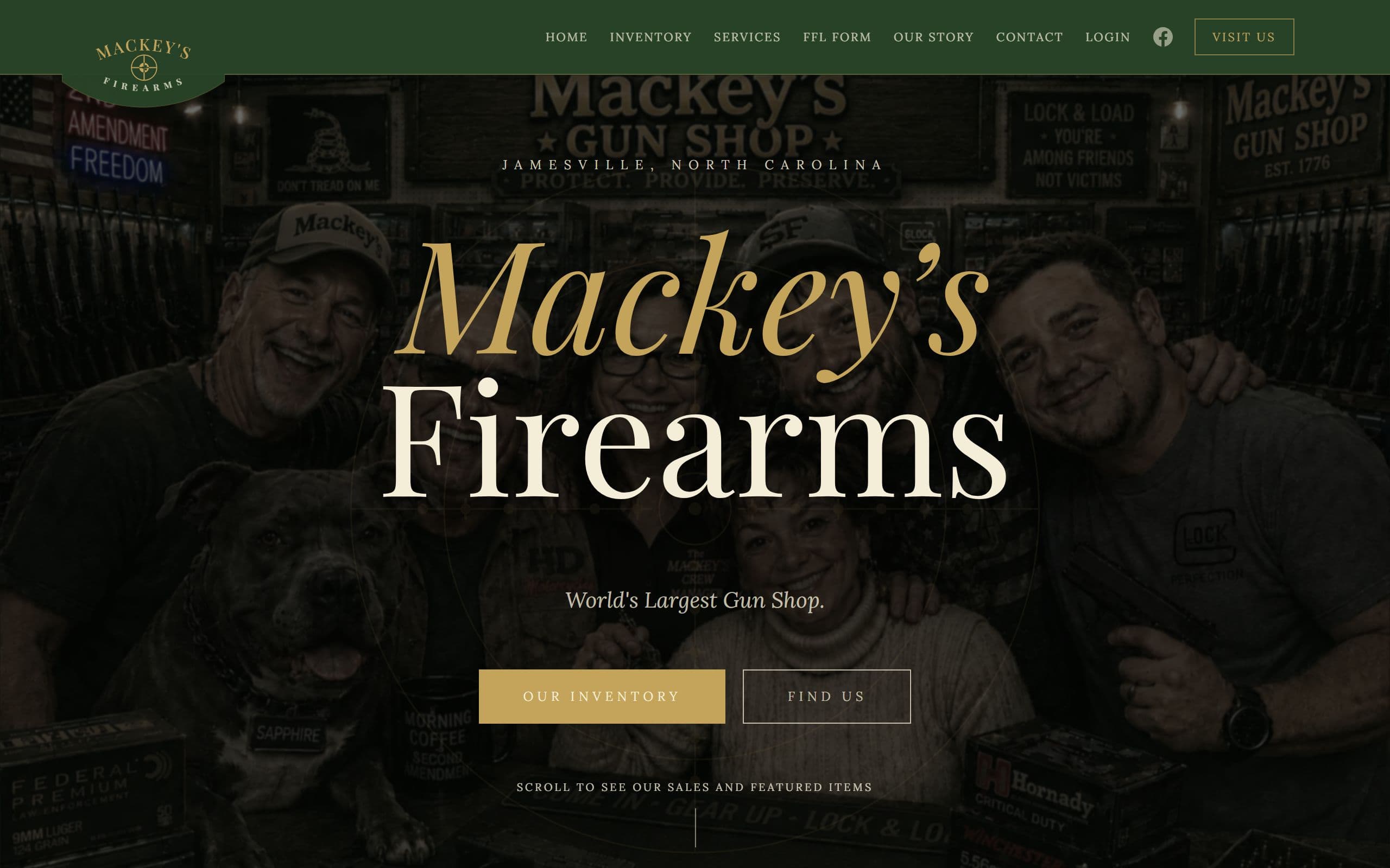 Screenshot of Mackey's Firearms